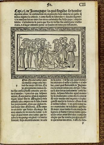 INCUNABULA  BOCCACCIO, GIOVANNI.  De las mujeres illustres en roma[n]ce.  1494